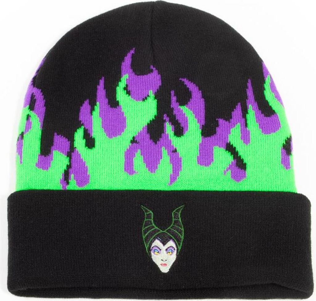 Disney - Flammen mit maleficent Charakter Gesicht Uni Mütze - Schwarz