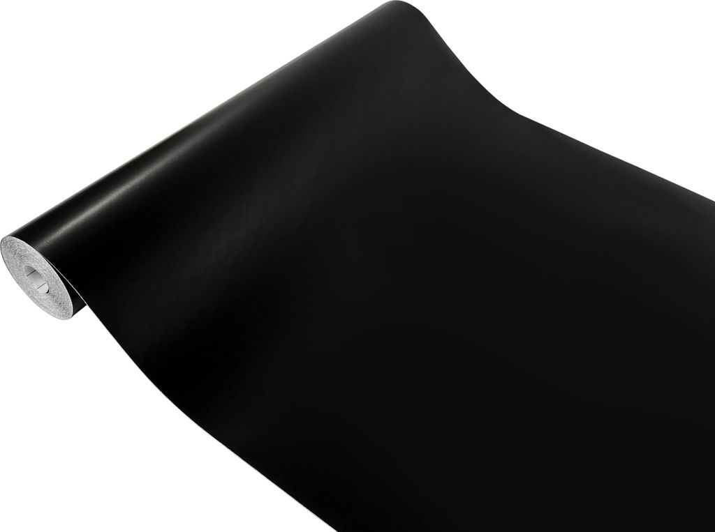 Klebefolie Möbel 90x490 cm - Schwarz Satin - Möbelfolie selbstklebend einfarbig - Folie für Möbel zur schnellen Renovierung von Türen, Tischen...