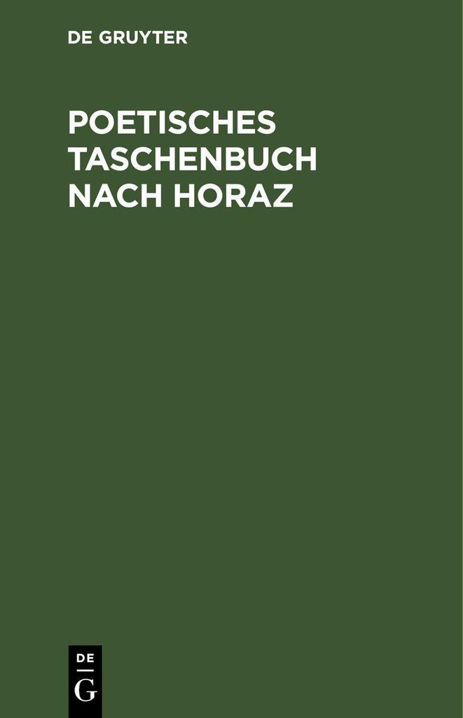 Poetisches Taschenbuch nach Horaz