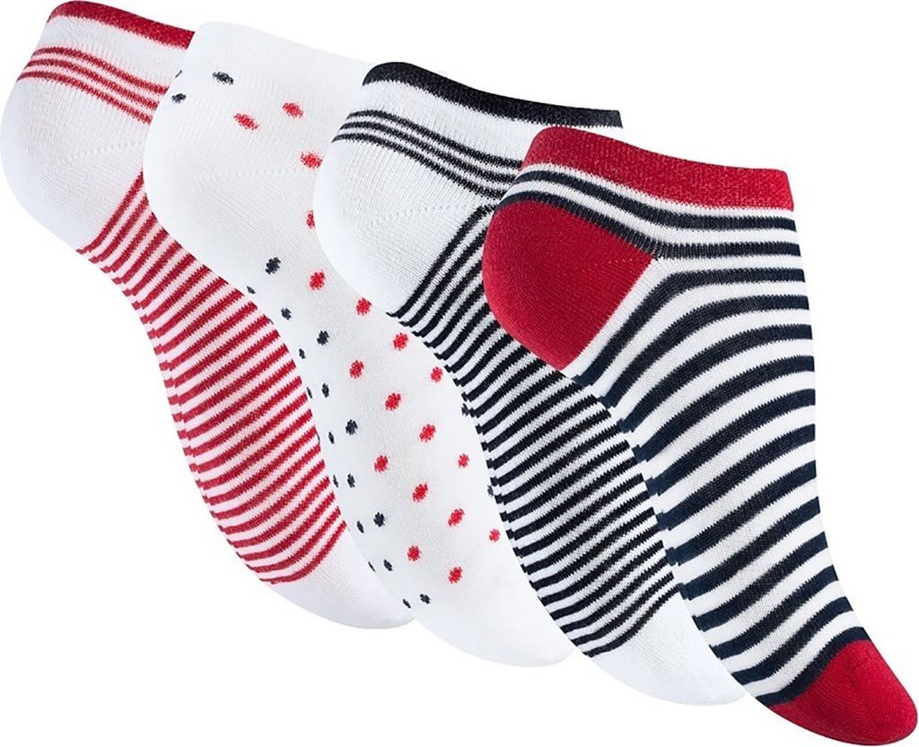 Damen Motiv Socken (8 x Paar) süße Söckchen für Frauen aus Baumwolle mit Streifen, Punkte, Herzen | Damensocken Sneaker Socken Füßlinge 8 Paa...