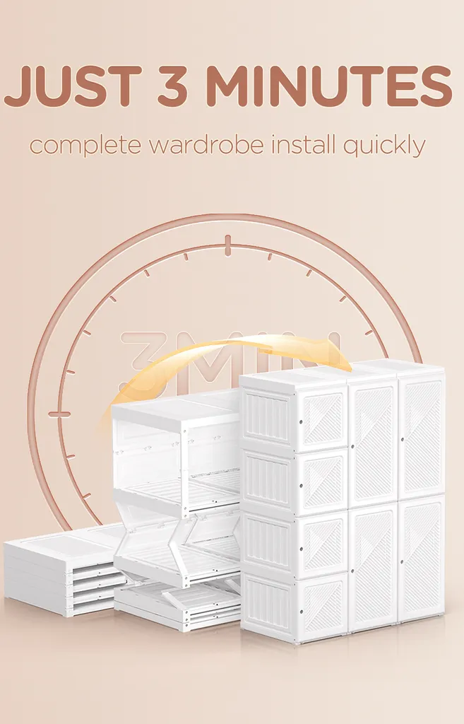 Dressing pliable gain de place avec 6 compartiments et barre de penderie - 5