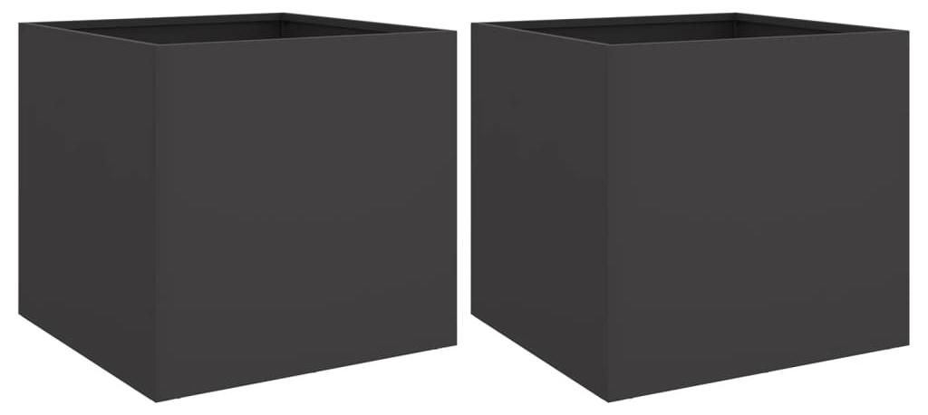 vidaXL Kvetináč 2 ks čierny 42x40x39 cm oceľ Obrázok produktu 