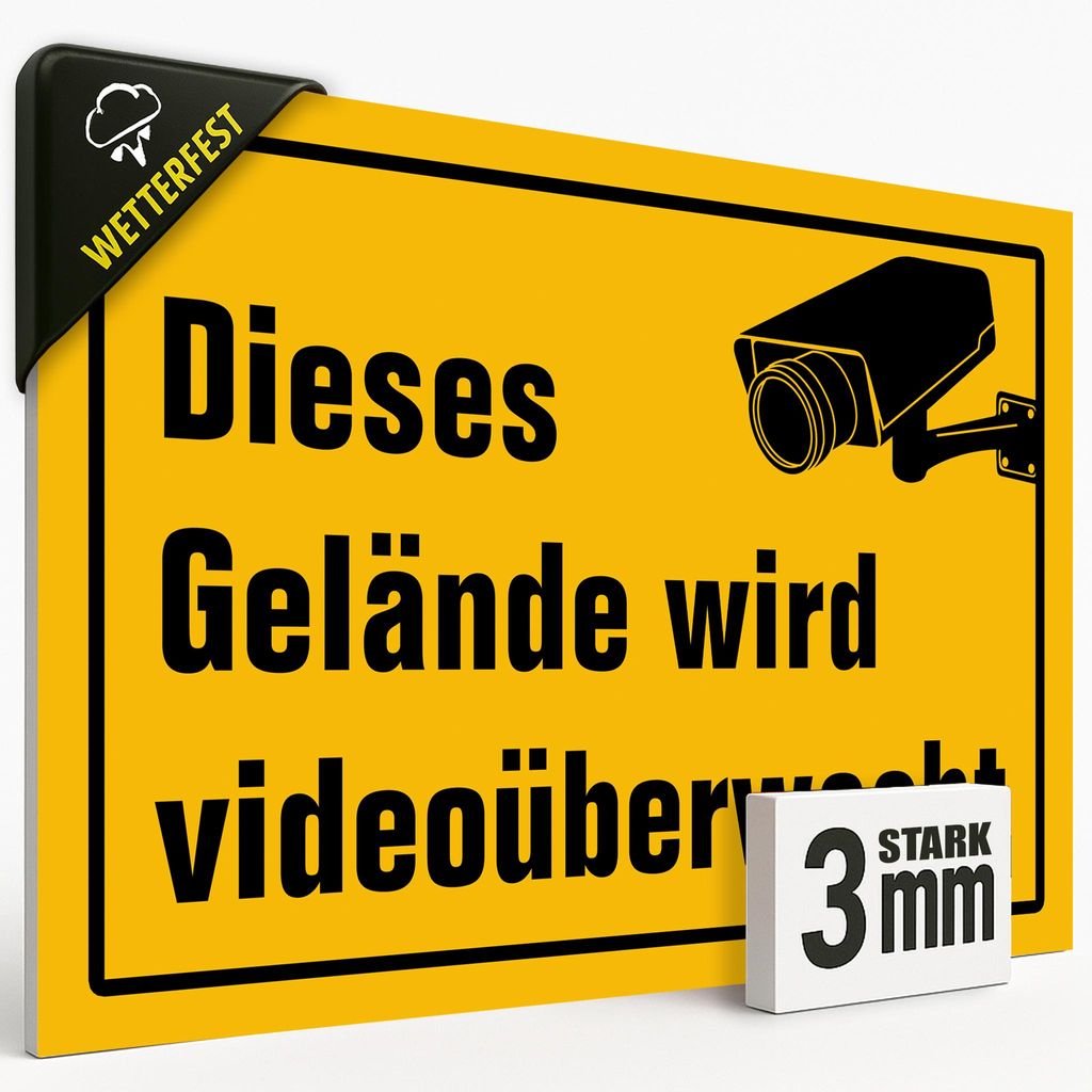Schild Gelände videoüberwacht 20x30 cm VIDEO Kamera Produktbild 
