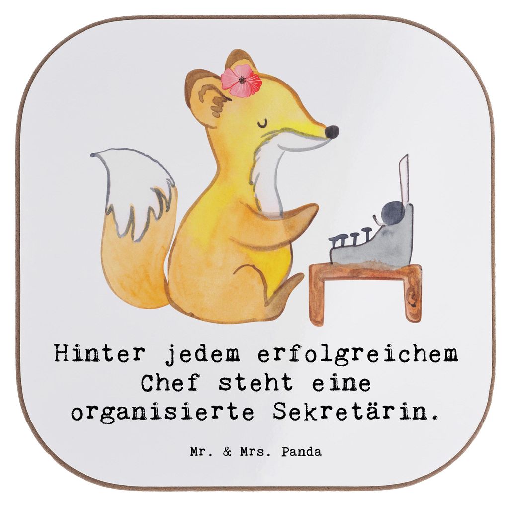 Mr. & Mrs. Panda Untersetzer für Gläser Sekretärin Erfolg - Weiß - Geschenk, erfolgreicher Chef, personalisierte Geschenke, Tassen, Coaster, Gl...