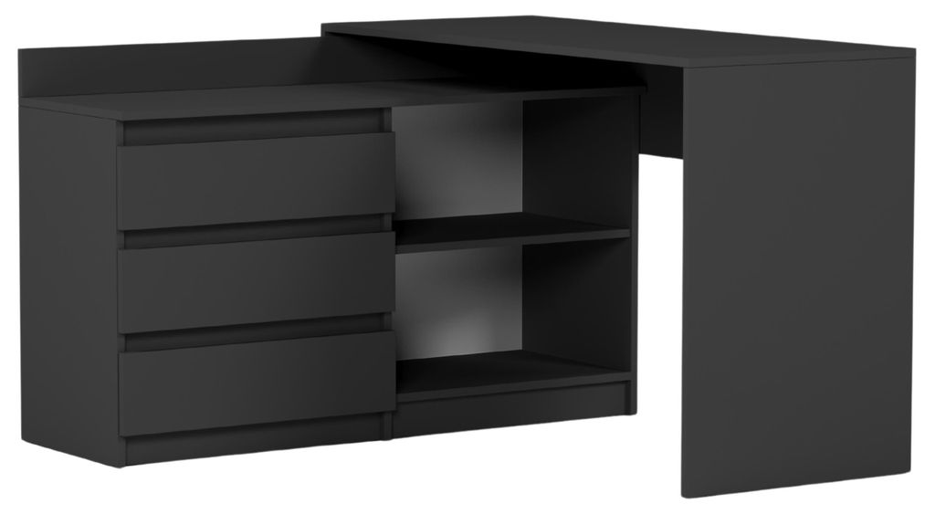 Psací stůl rohový komoda sada 120 cm FRAMIRE N-15 antracit Obrázek produktu 