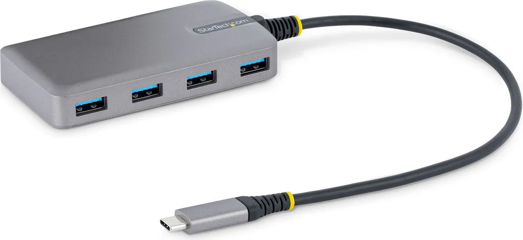 Hub USB-C 5Gbps à 4 Ports avec Câble Long de 30cm et Alimentation Micro-USB