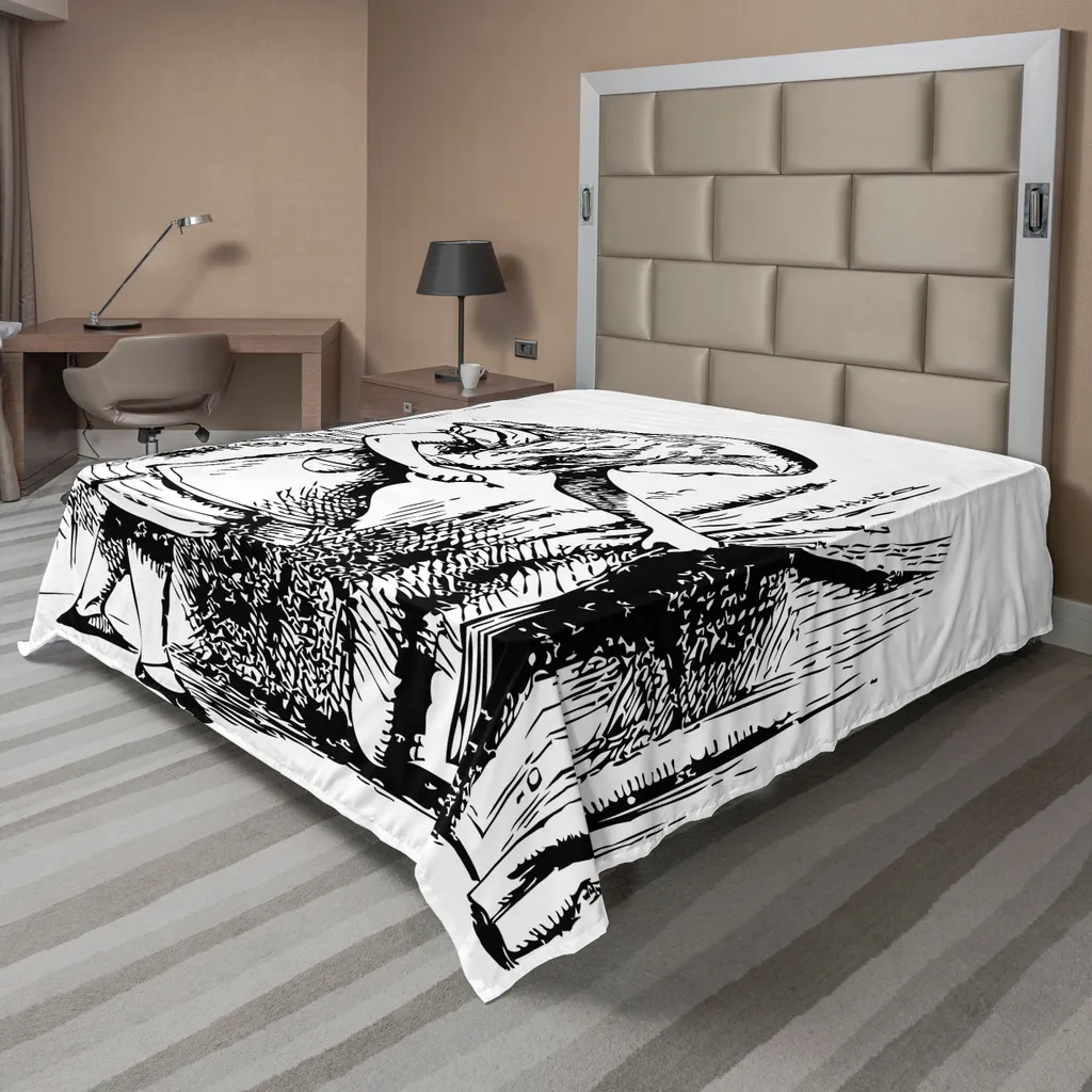 Drap de lit doux 266x260 cm Alice au Pays des Merveilles motif Aventures