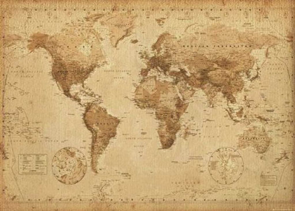 Landkarten World Map Mini-Poster antique style