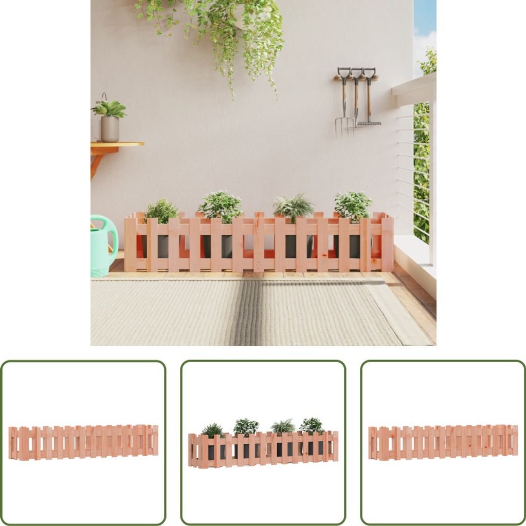 The Living Store Hochbeet Lattenzaun-Design 150x30x30 cm Massivholz Douglasie