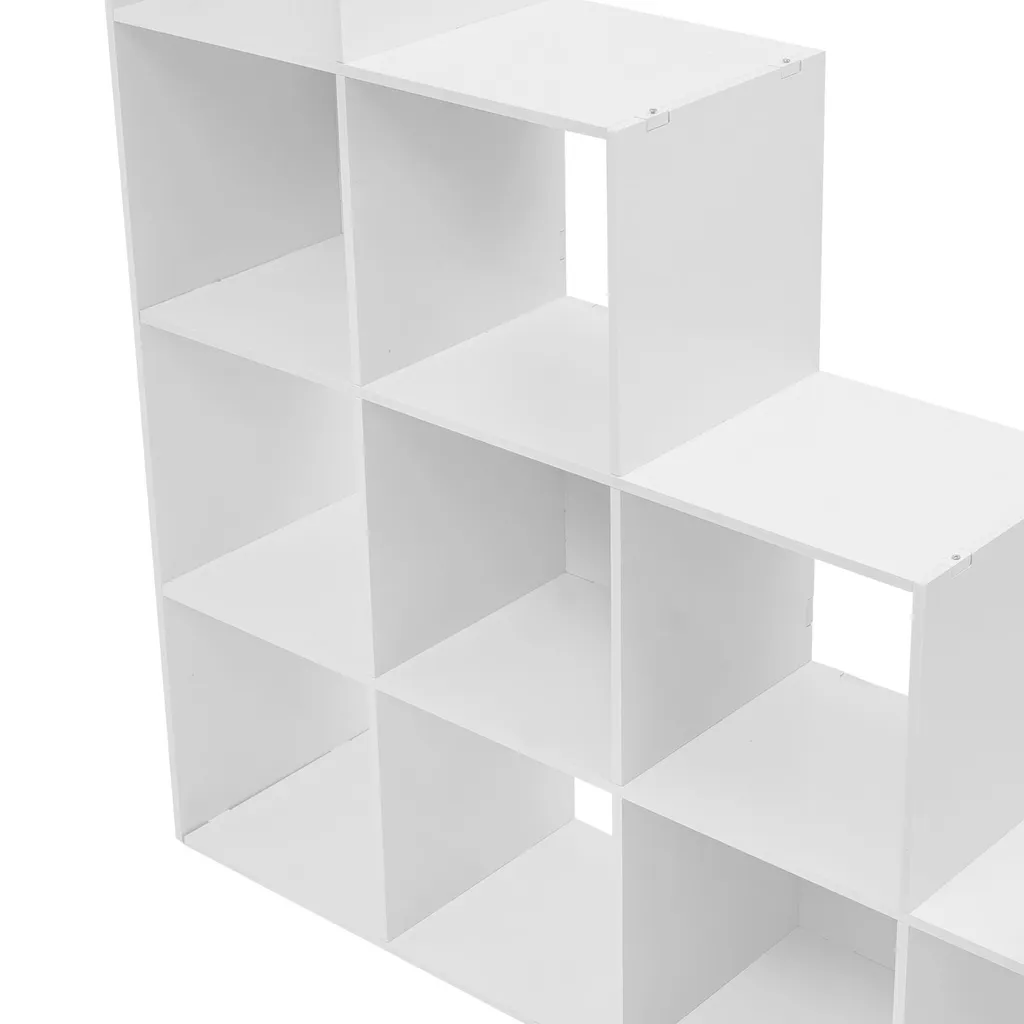 Bibliothèque d'angle blanche 10 cases pour salon et bureau design moderne - 3