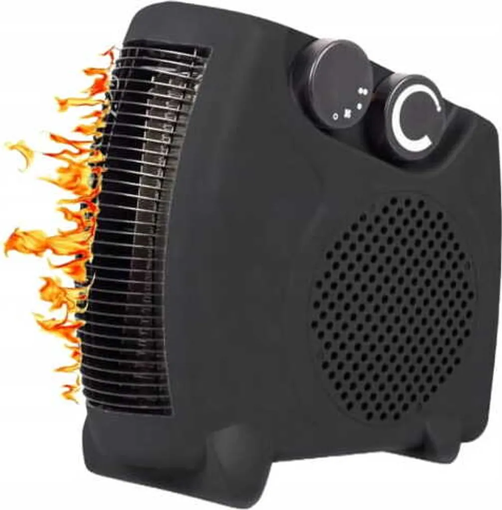 Radiateur d'appoint pour chambre et bureau noir 2000W soufflant fixe