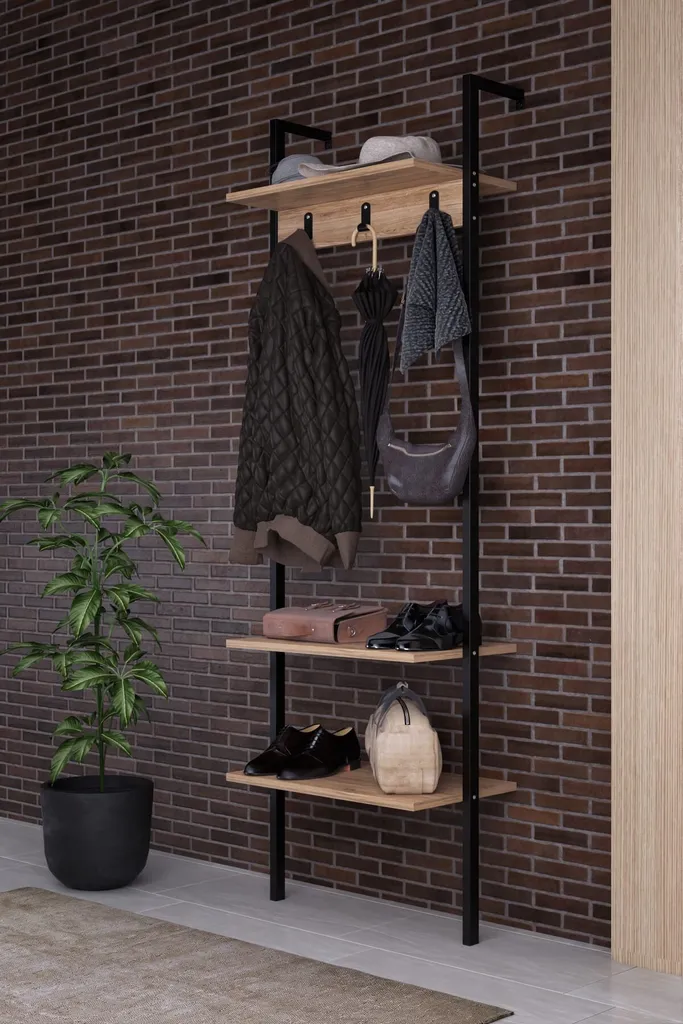 Meuble d'Entrée Noir Nina Skye Decor Armoire de Rangement Fine et Haute