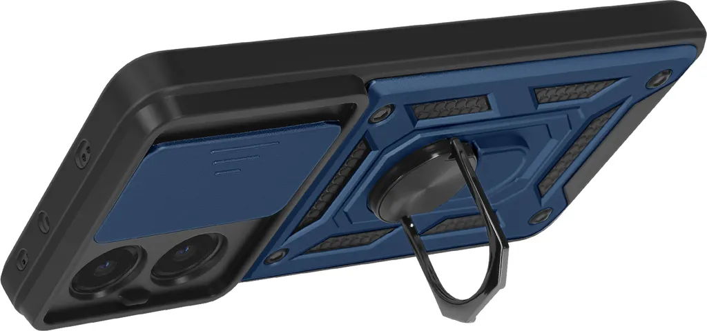 Avizar, cover per Xiaomi Poco X7 Pro con anello magnetico e protezione della fotocamera, blu