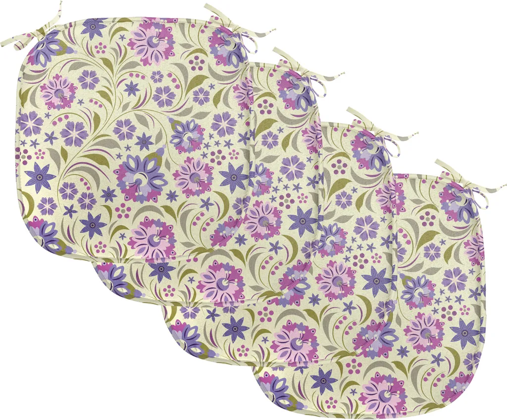Set 4 Cuscini Sedie 40x40 Impermeabili ABAKUHAUS Sfumato Viola Verde