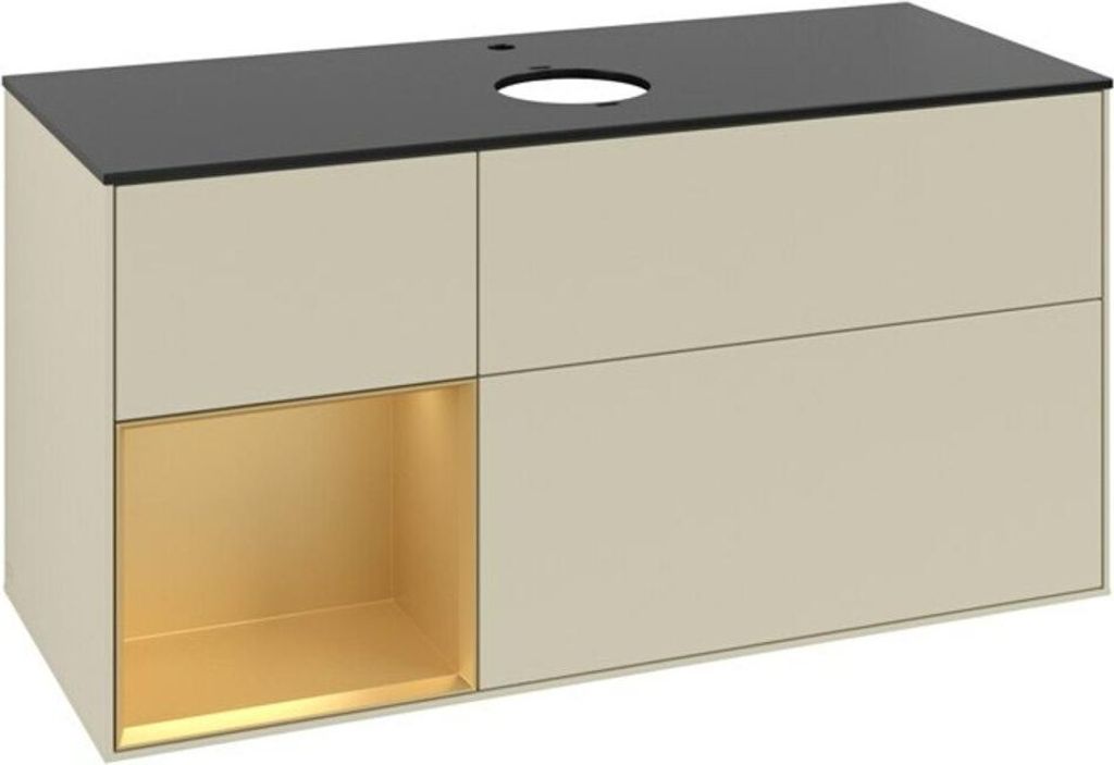V&B Waschtischunterschrank Finion 120cm, Pl b m, Rg gol m Lac, si Gr m Lac