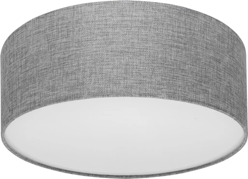 Plafonnier de Salon Moderne en Textile Gris et Acrylique Satiné Globo