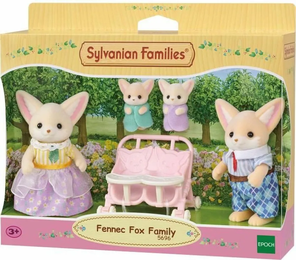 Figurine Renard de Sable Sylvanian 5696 aux Oreilles Pointues Douces