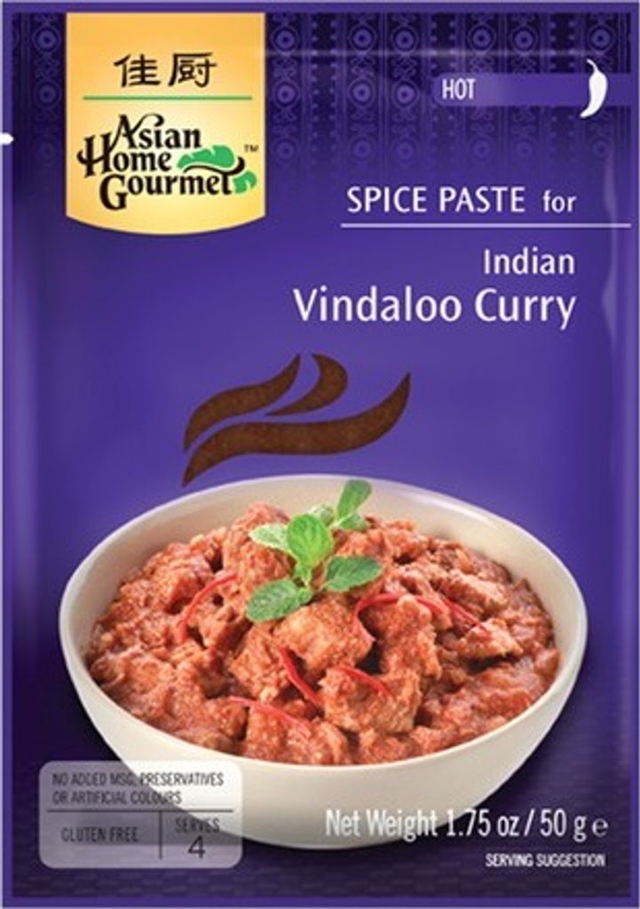 ASIAN HOME GOURMET Würzpaste für indisches Vindaloo Curry 50g | Indian Curry
