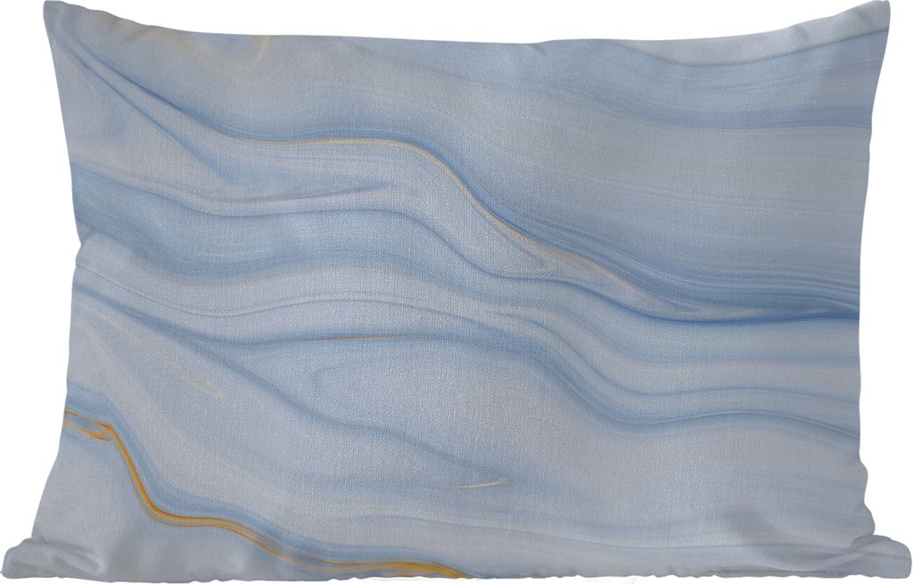 MuchoWow Outdoor Kissen - Marmor - Welle - Blau - Muster - Marmoroptik - Pastell - 50x30 cm - Wetterfest - Lounge Kissen - Sofa kissen - Wohnzimm...
