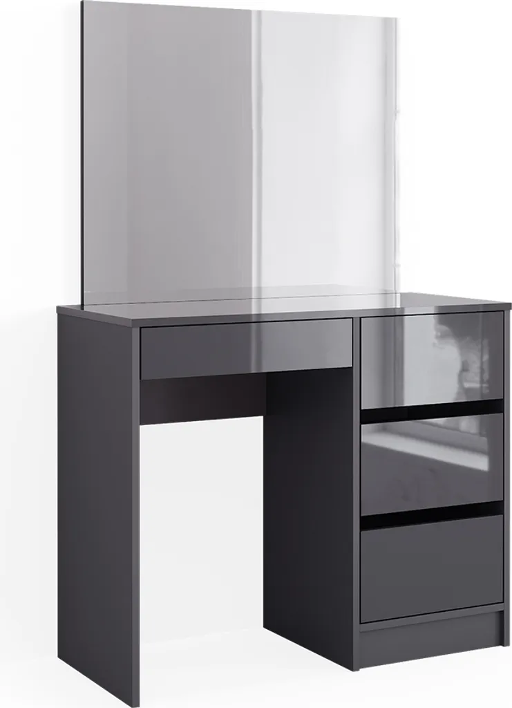 Meuble coiffeuse anthracite Vicco Sherry 90cm pour coin beauté chambre