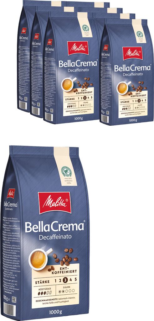 MELITTA BellaCrema Decaffeinato Ganze Bohnen für Produktbild 