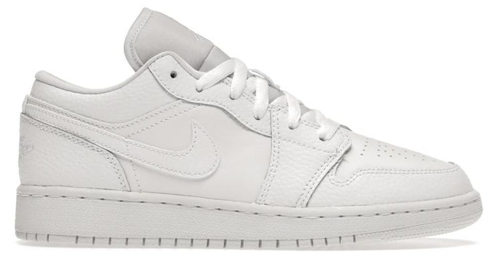 Jordan 1 Low Triple White Tumbled Leather (GS) - EU 38 Produktbild 