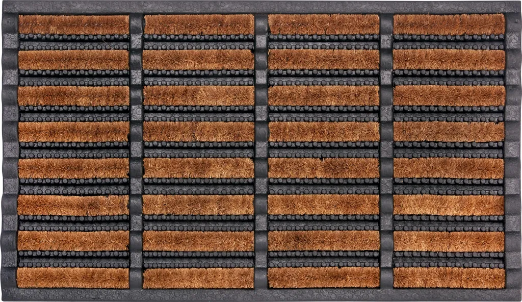Hanse Home Mix Mats Paillasson en Caoutchouc et Coco Brushes Noir 40x60