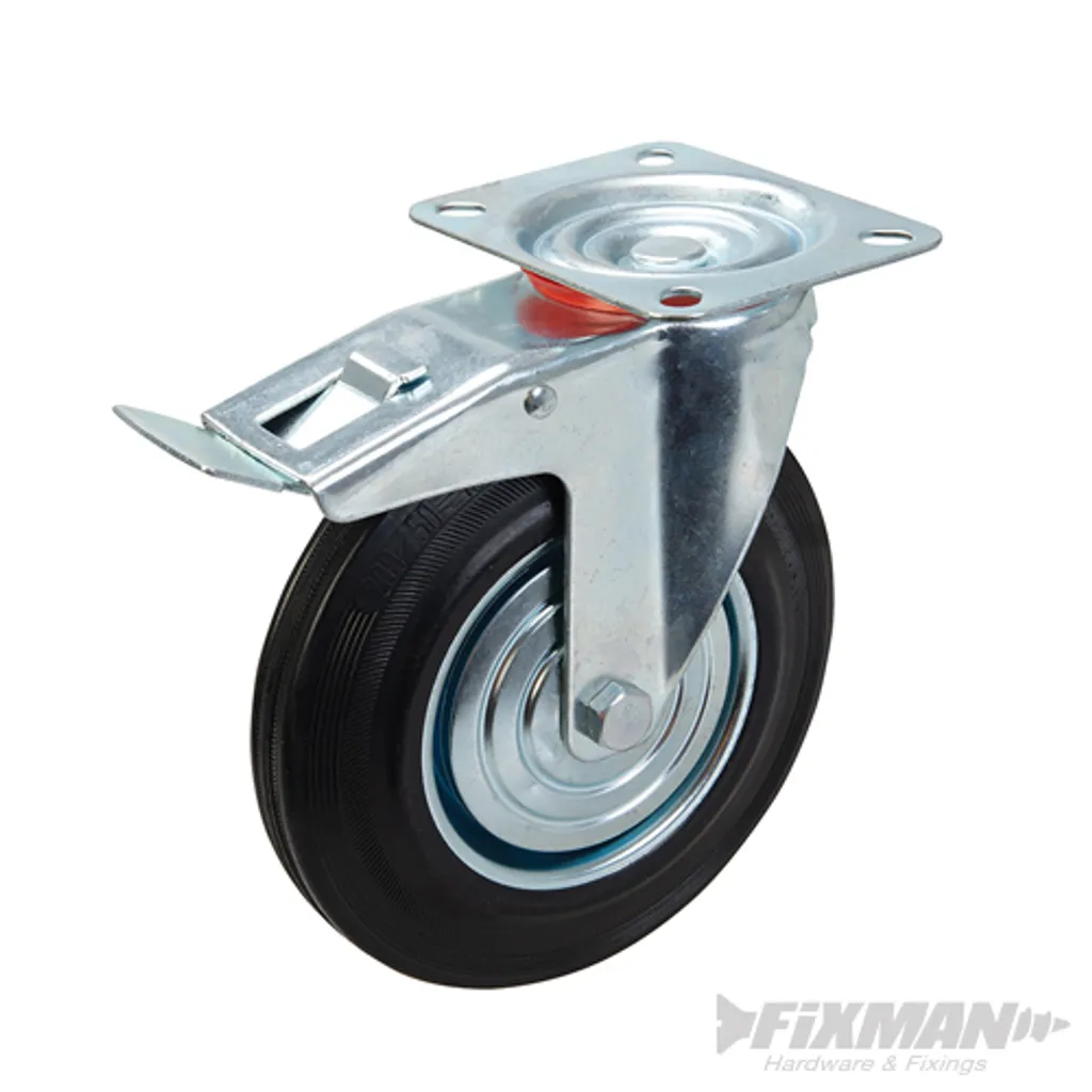 Fixman 921139 Roulette pivotante en caoutchouc robuste haute capacité