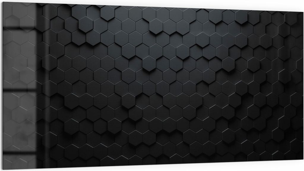 DEQORI Küchenrückwand Glas 100x50 cm 'Abstrakte 3D-Struktur' Spritzschutz Bad Rückwand