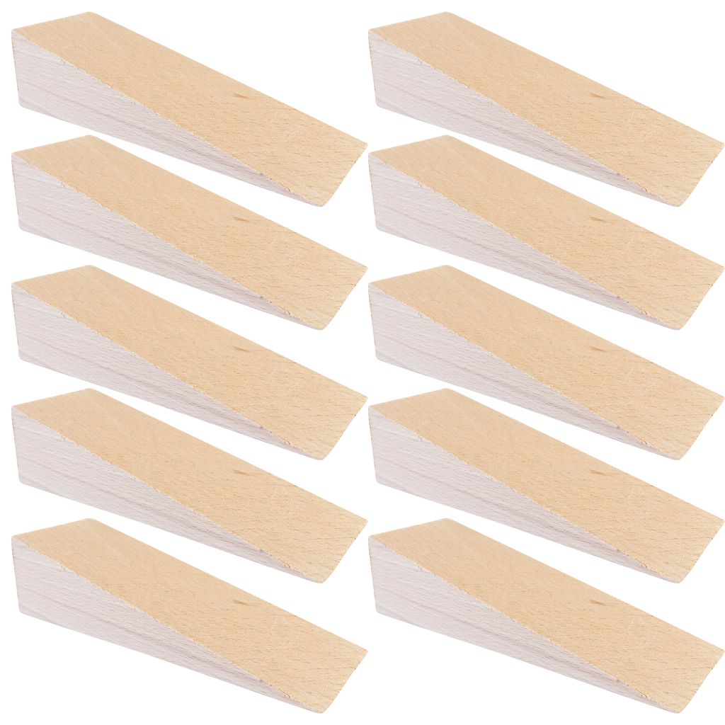 haggiy Hartholzkeile - Unterlegkeile aus Buche natur (LxBxH) 150 x 50 x 40 mm (10 Stk.)