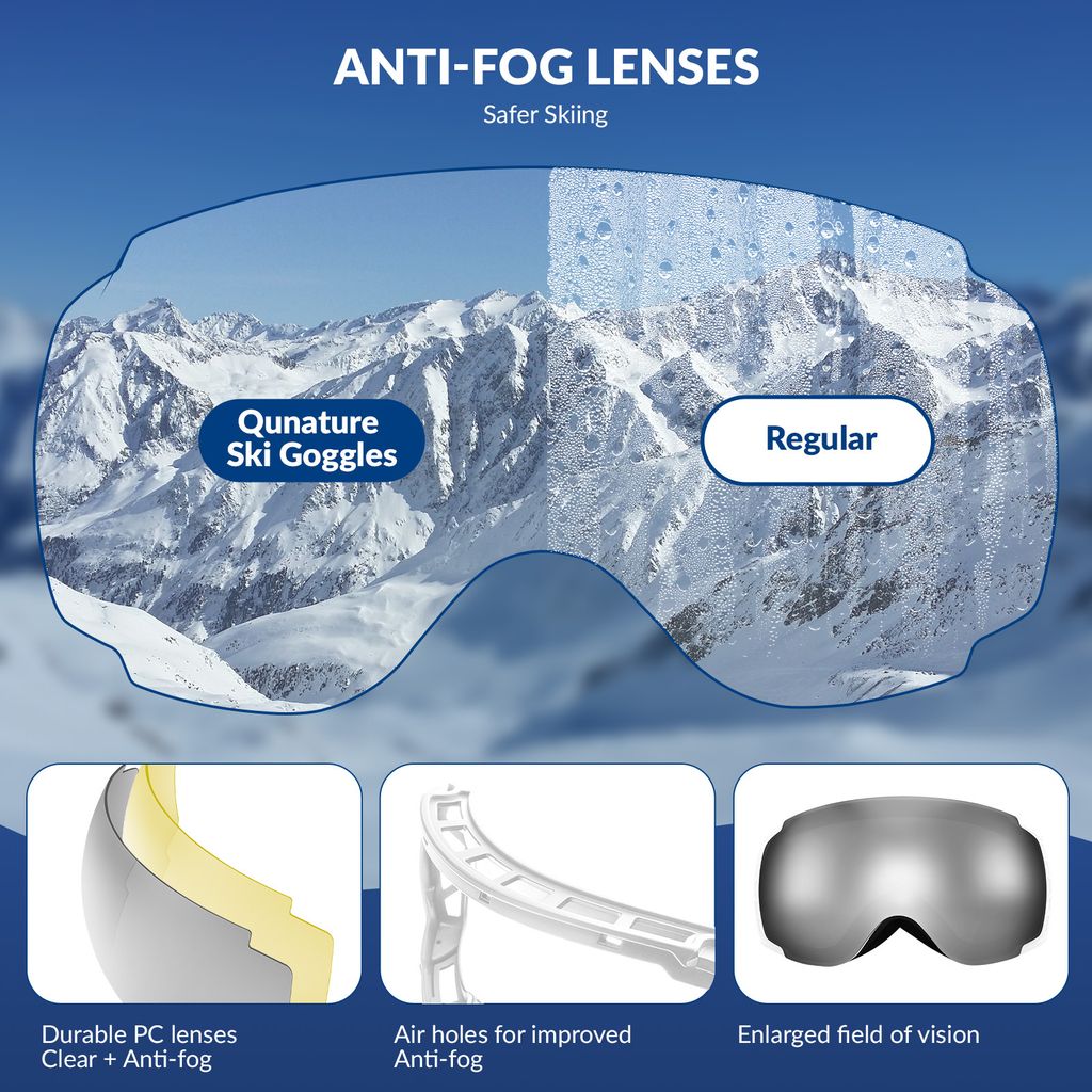 Qunature Skibrille Mit UV-Schutz - Anti-Beschlag Für Ski & Snowboard