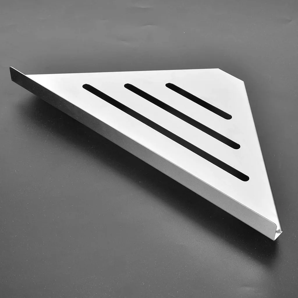 Étagère d'angle de douche en acier inoxydable avec fixation triangle