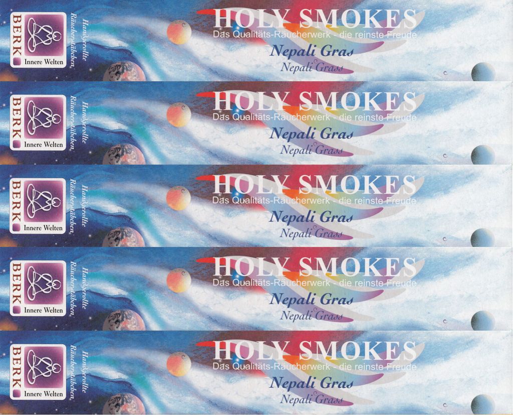 5x Nepali Gras - Süßgras - Räucherstäbchen aus Indien - Holy Smokes - Blue Line 10g