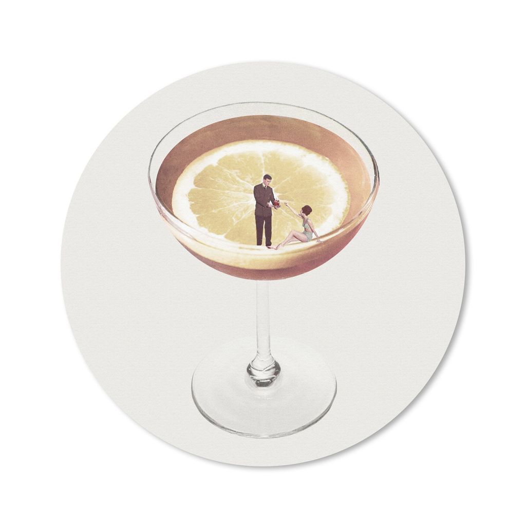 MuchoWow Mauspad Mousepad Alkohol - Jahrgang - Schnaps 50x50 cm - Mousepads - Maus Mat - Pad - Mausunterlage - Vinyl