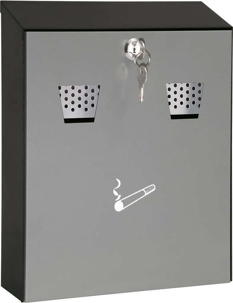 WEDO Cendrier Mural Compact 3,1L en Acier Époxy pour Zone Fumeur Pro
