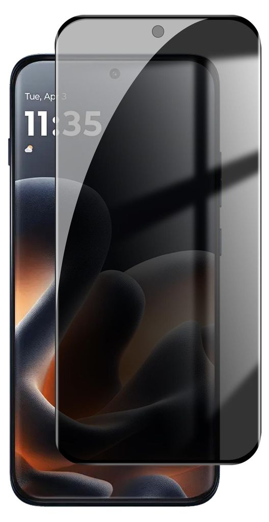 Motorola Edge 70 Pro Displayschutz - Coverup Full-Cover Privacy Panzerglas - Fingerprint Unlock - Schwarz