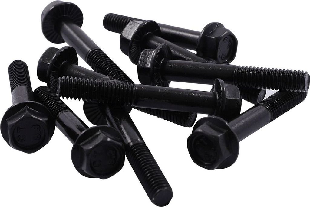 Flansch Schrauben M6x40 10 Stück schwarz, passt für Moped Roller Mofa Universal