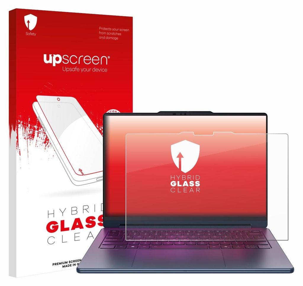upscreen Schutzglas für Lenovo Yoga 9i 2-in-1 Gen 11 Aura Edition 14" Schutzfolie Panzer Folie Glas Display Schutz klar