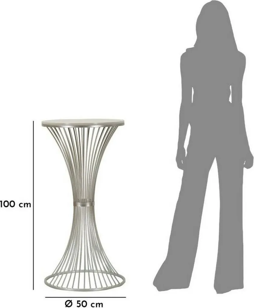Table Basse Merli Argent avec Structure Tressée Unique et Format Compact - 3