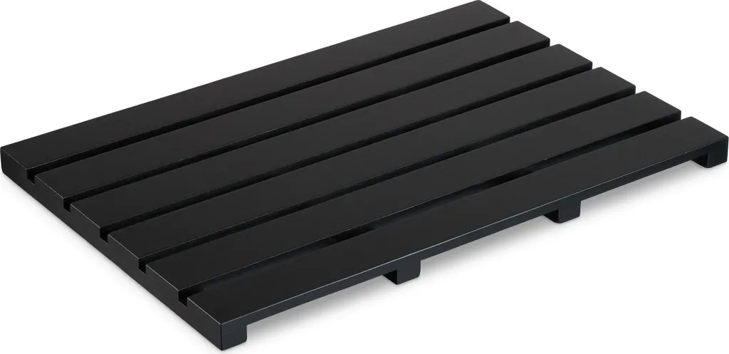 Tappeto Doccia Relaxdays Legno Bambù Nero - Robusto e Igienico