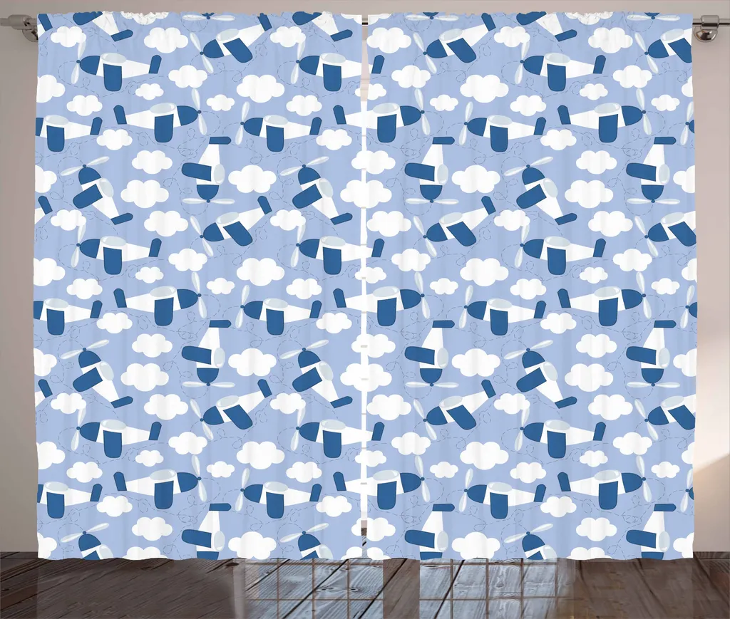 Tende Soggiorno Aerei Rustici ABAKUHAUS 280x175 - Stile Vintage Blu