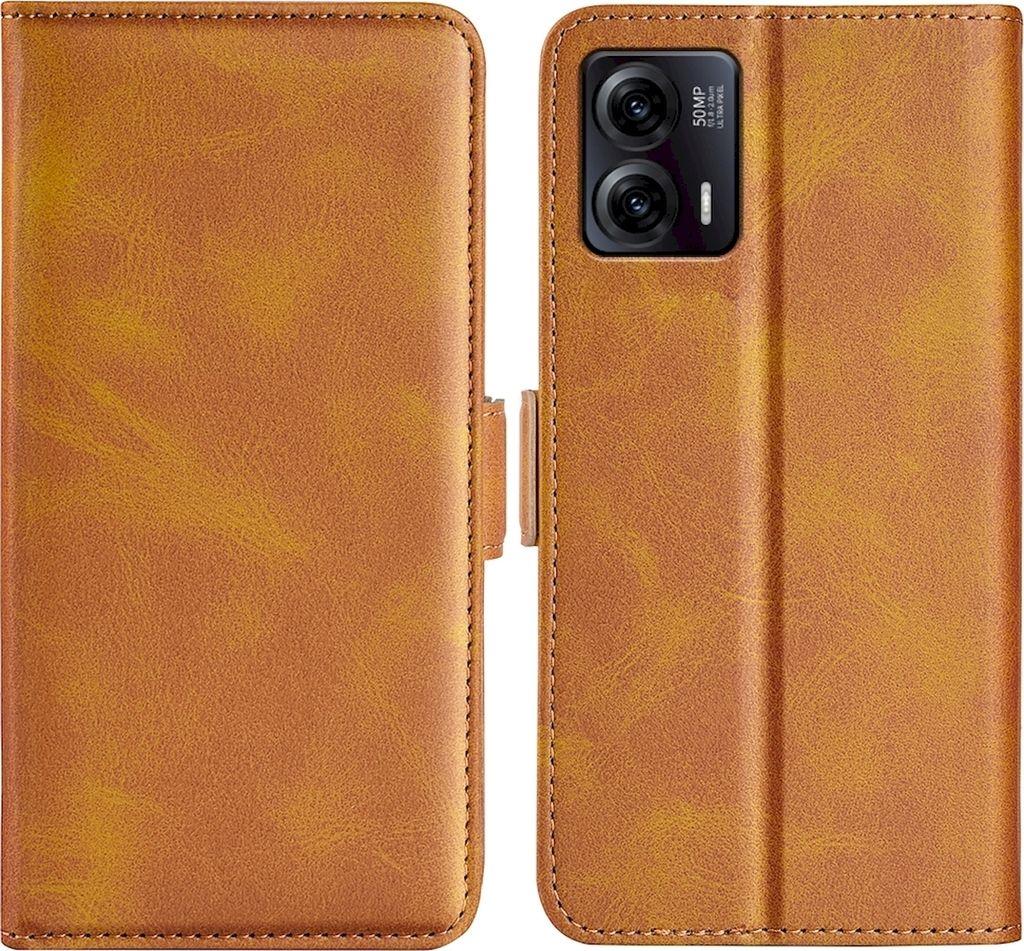 Mobigear Slim Magnet TCL 40 SE Hülle Klapphülle Geldbörse - Cognac