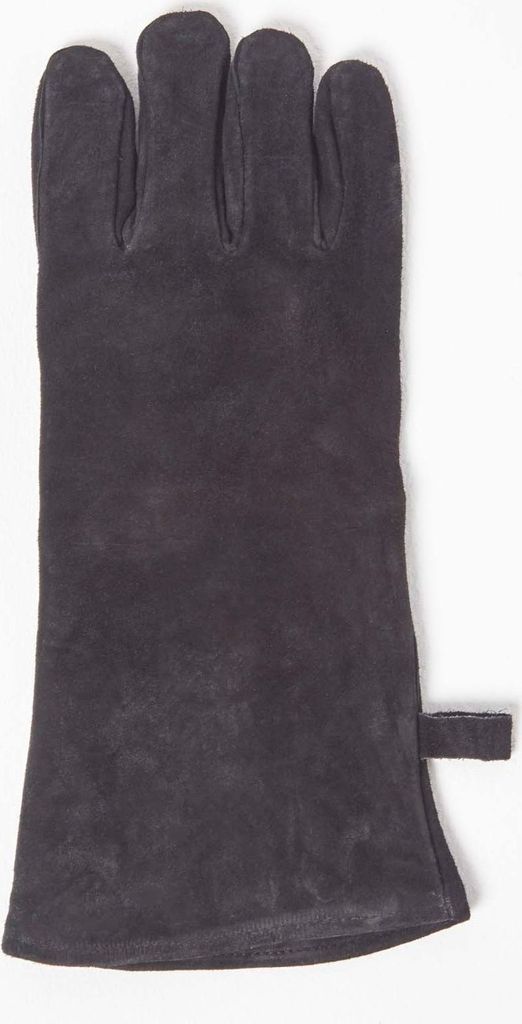 HOMESCAPES Schwarzer Grill-Handschuh aus Leder