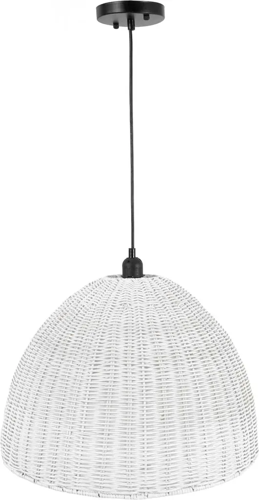 Suspension Design en Rotin Blanc pour Salon et Chambre - CACIO 40 cm