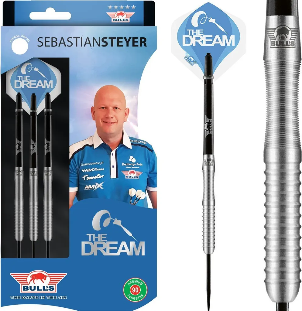 Fléchettes Tungstène 90% Bull's Sebastian Steyer E2 24g Steel Tip