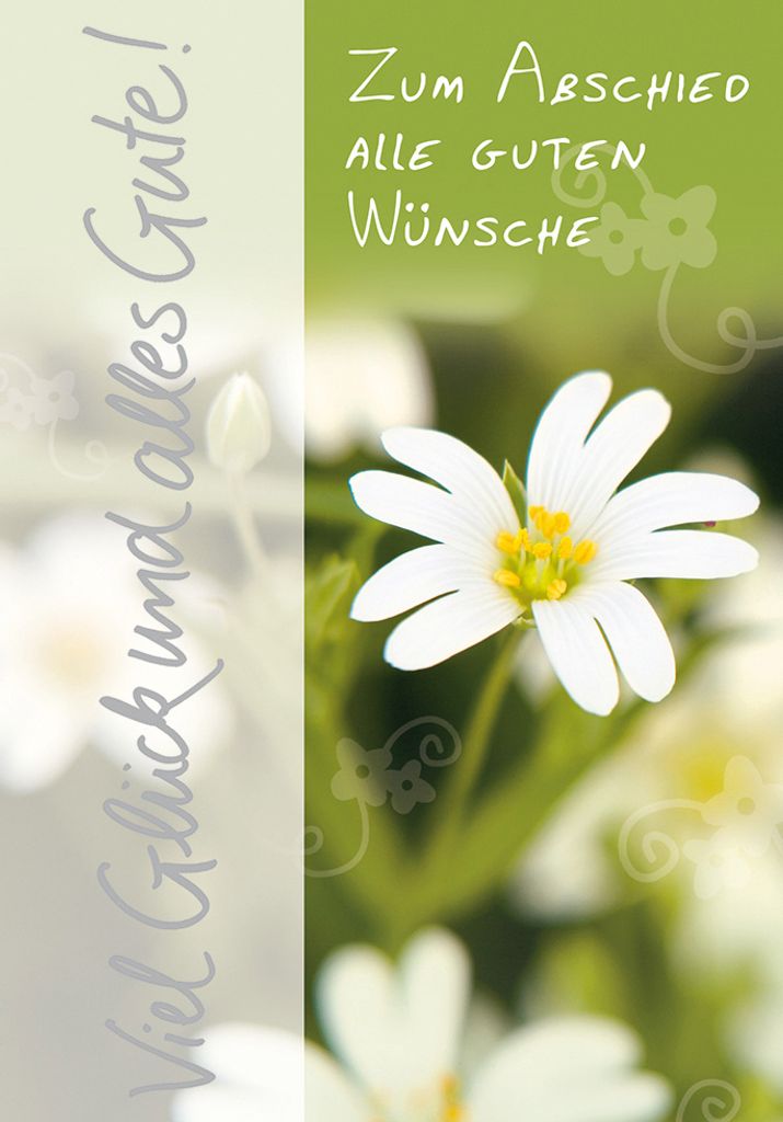 Abschied Glückwunschkarte im Format 115x17cm mit Umschlag
