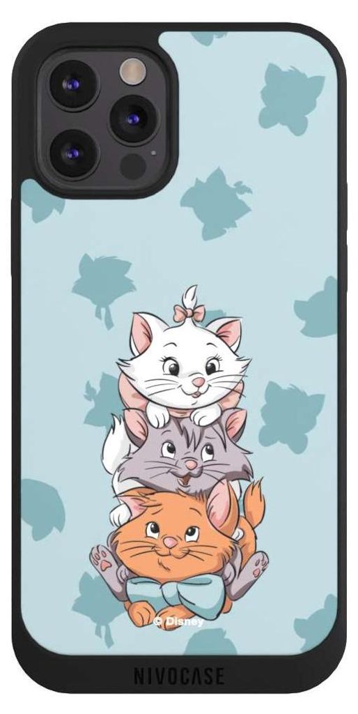 NIVOCASE Handyhülle für Apple iPhone 12 Pro Hülle NIVOpure Case Schwarz Aristocats Disney Katze