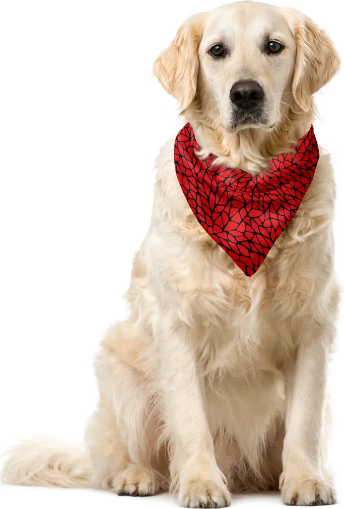 Bandana Resistente per Cani ABAKUHAUS - Motivo Rosso/Nero 40cm