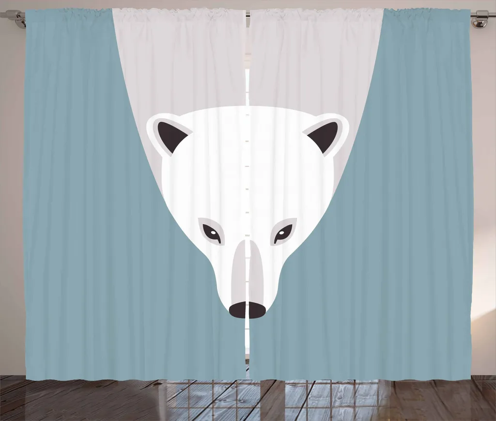 Tende Camera da Letto Rustiche ABAKUHAUS Blu e Grigio 280x175 cm