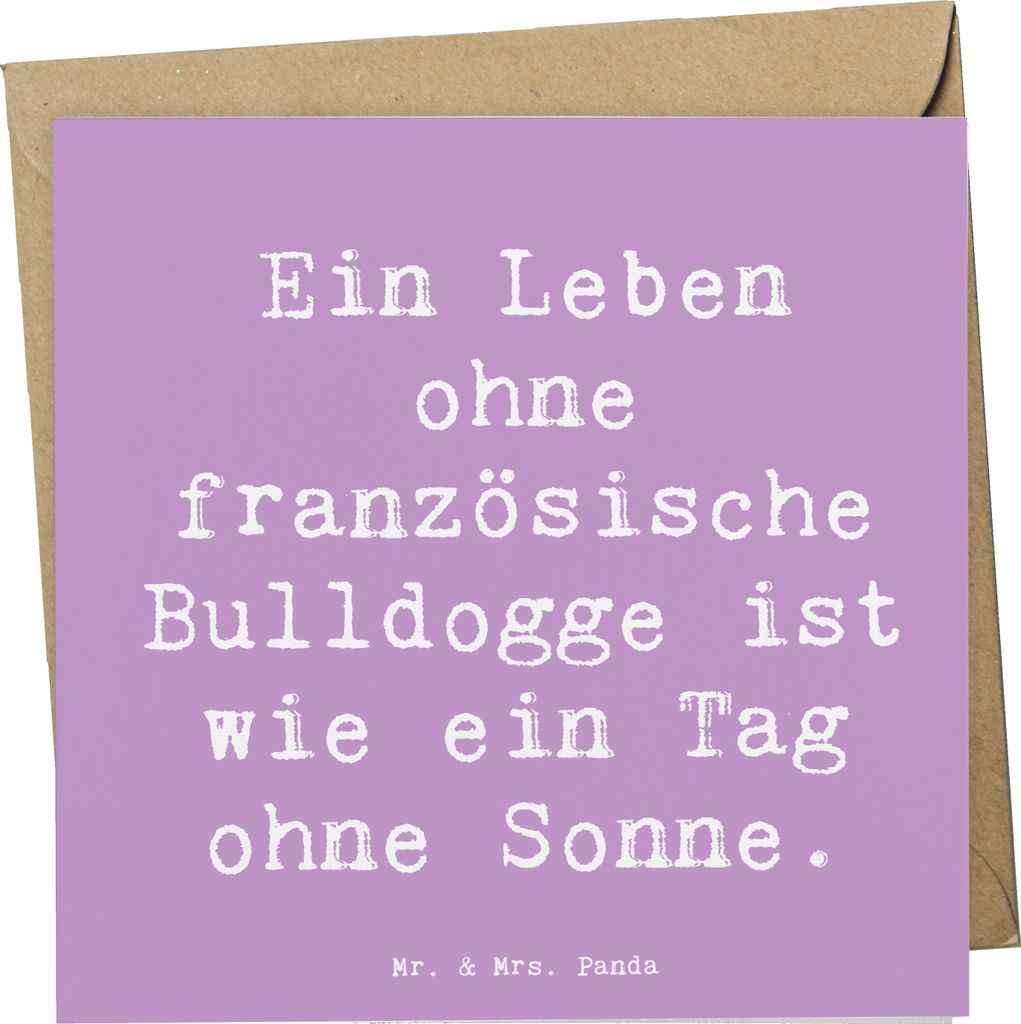 Mr. & Mrs. Panda Glückwunschkarte Spruch Französische Bulldogge - Lavendeltraum - Geschenk, Hunderassen, Eigenschaften, Pflege, Freude mit Hausti...